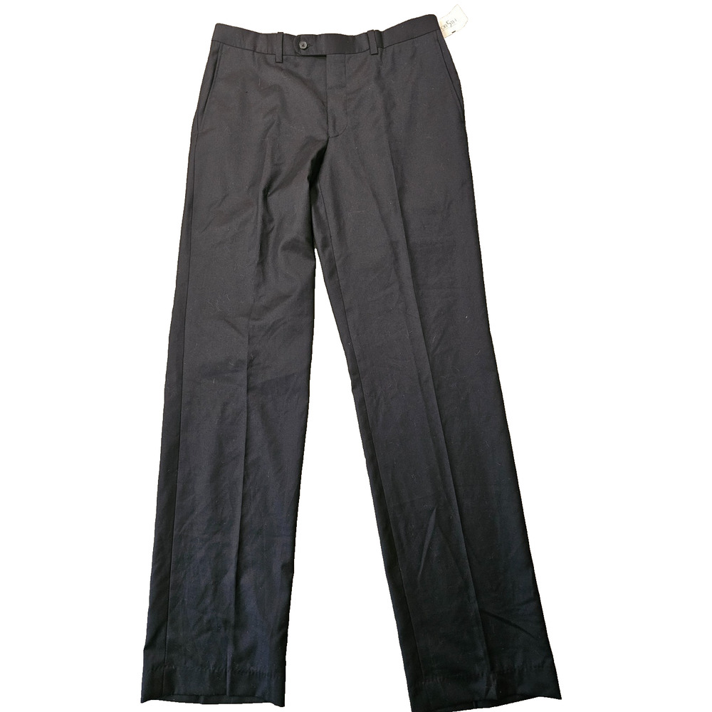 Saks Fifth Avenue Mens Navy Blue Italian Wool Horton Dress Pants 34X34 $199